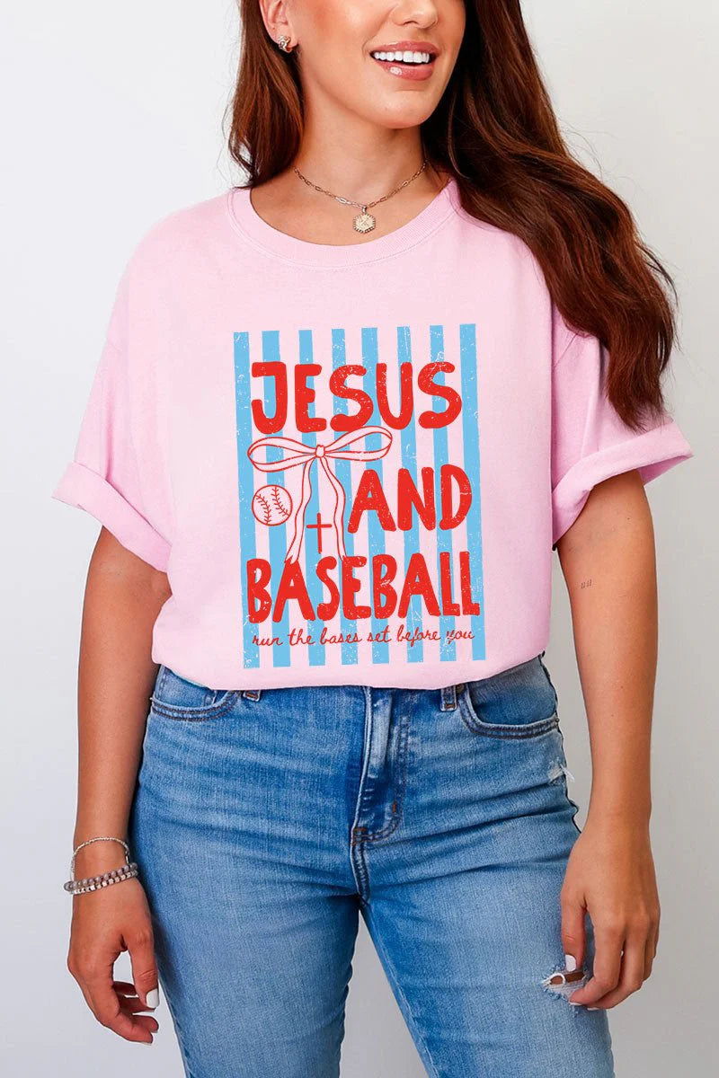 "Jesus And Baseball" Adult Tee