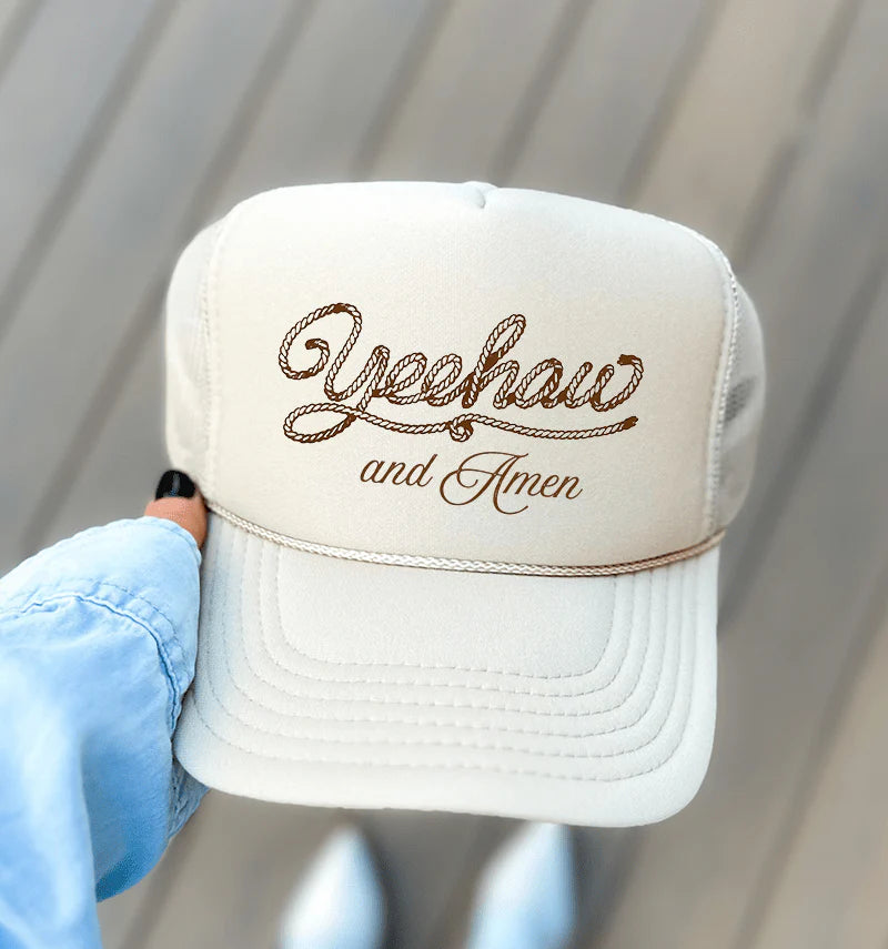 Yeehaw and Amen Foam Trucker Hat