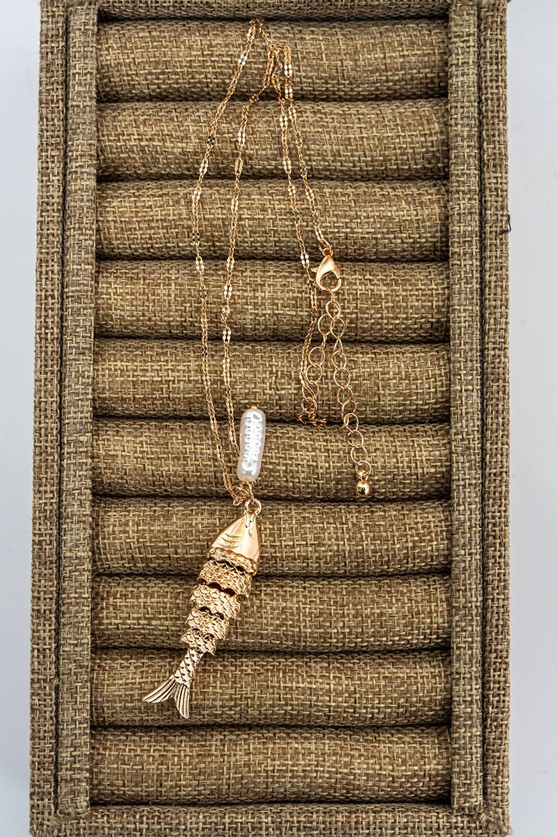 Goldtone Fish Necklace