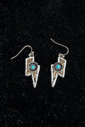 Turquoise Bolt Blossom Two-Tone Earrings