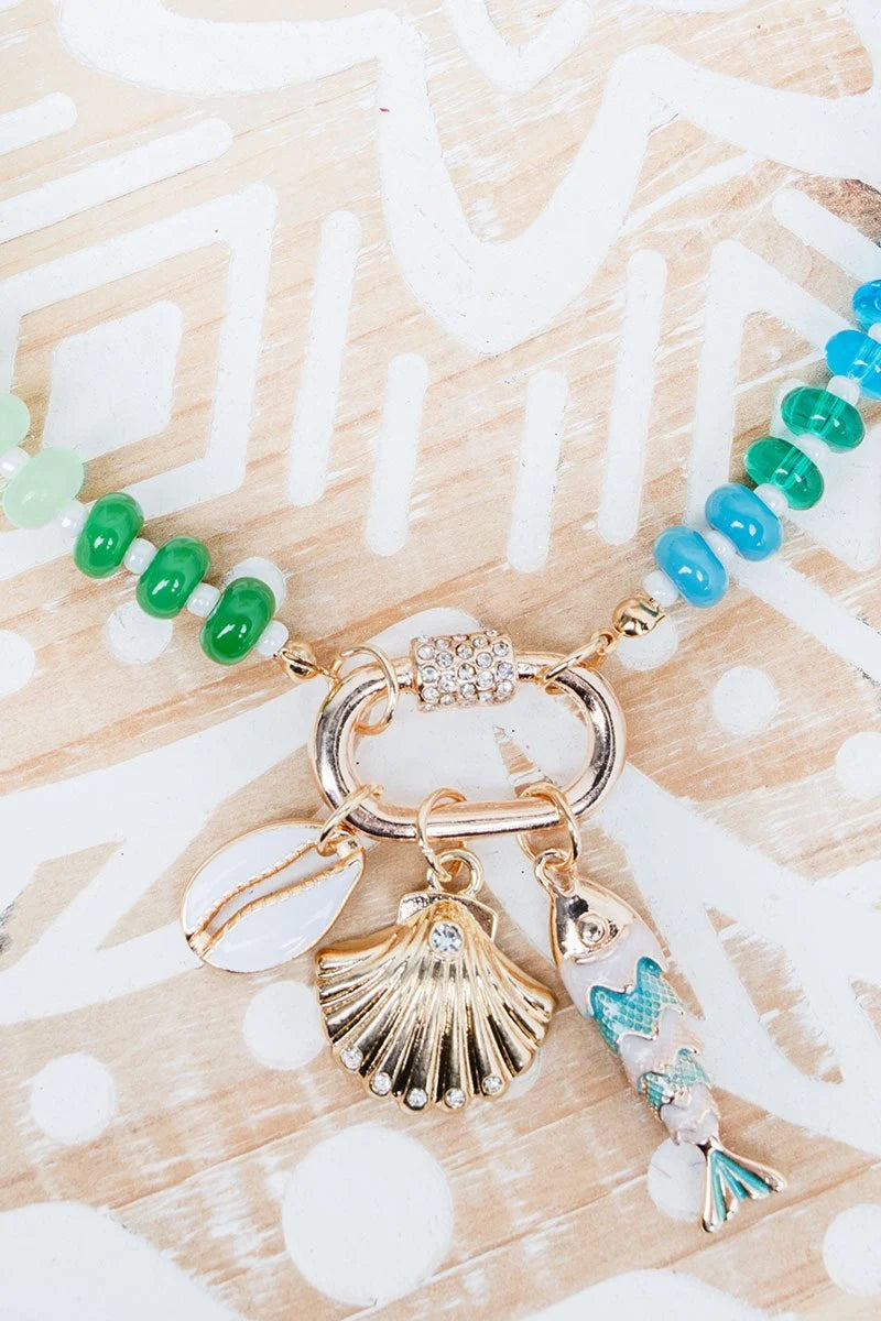 Blue Multi Beaded Necklace