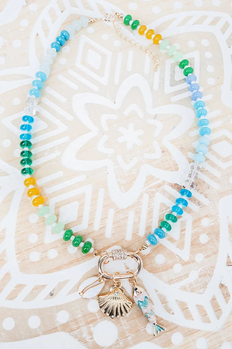 Blue Multi Beaded Necklace