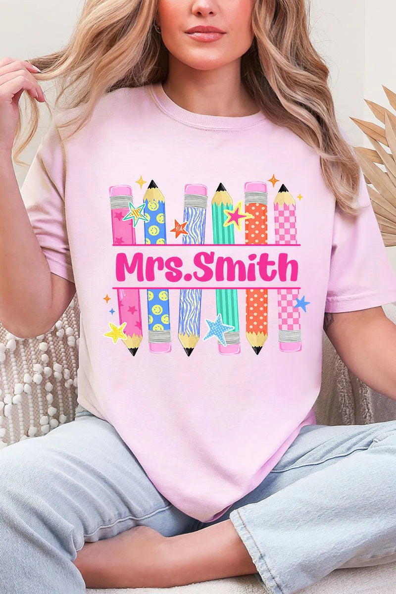 Custom Teacher Pencils Adult Tee