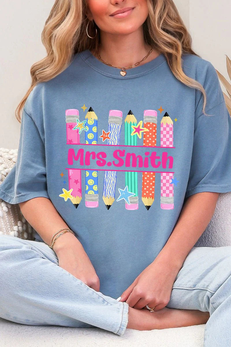 Custom Teacher Pencils Adult Tee
