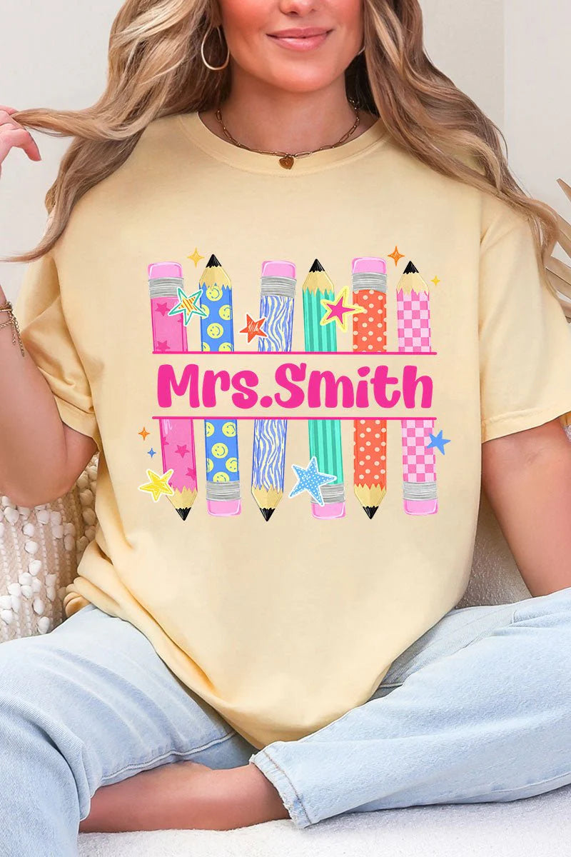 Custom Teacher Pencils Adult Tee