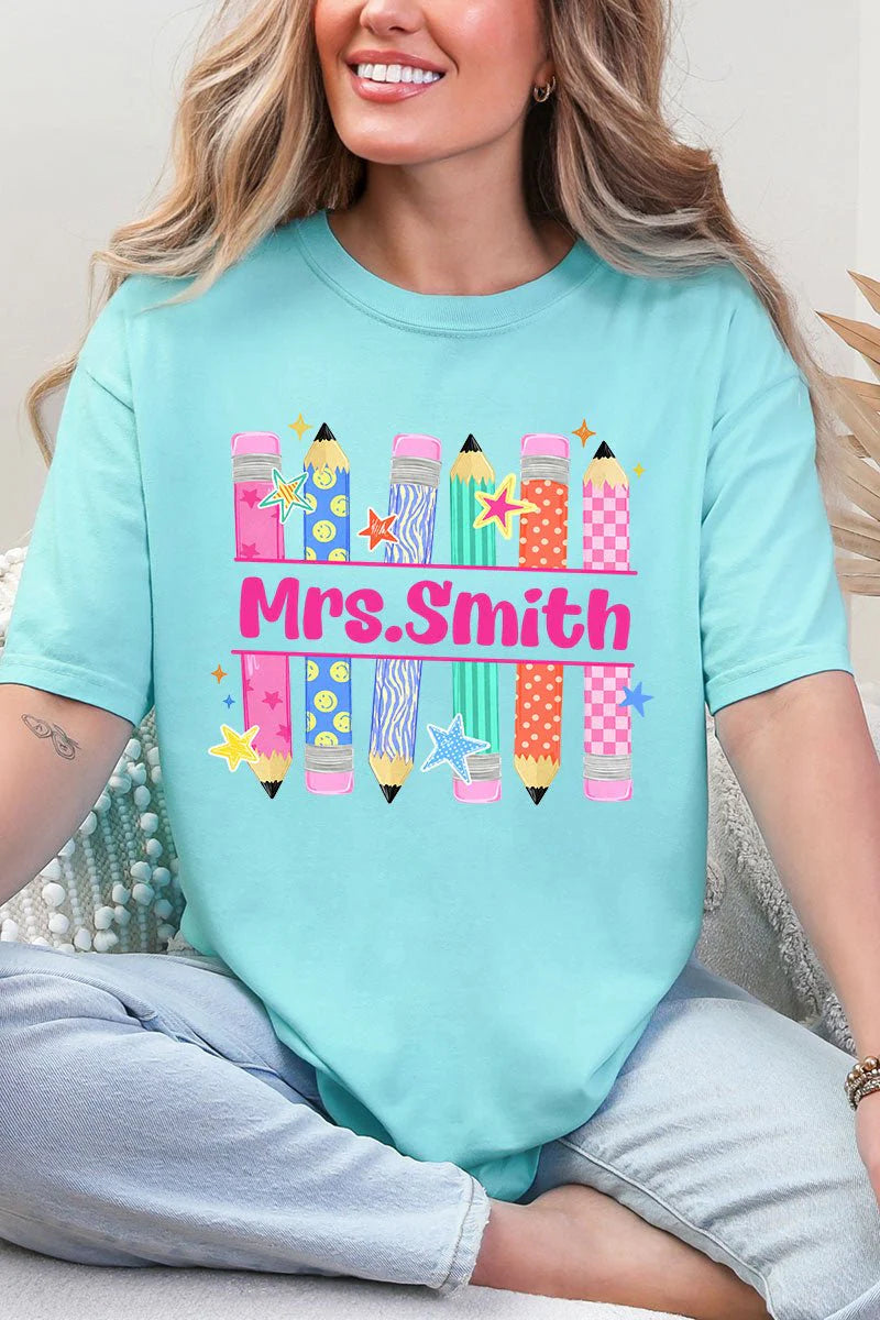 Custom Teacher Pencils Adult Tee