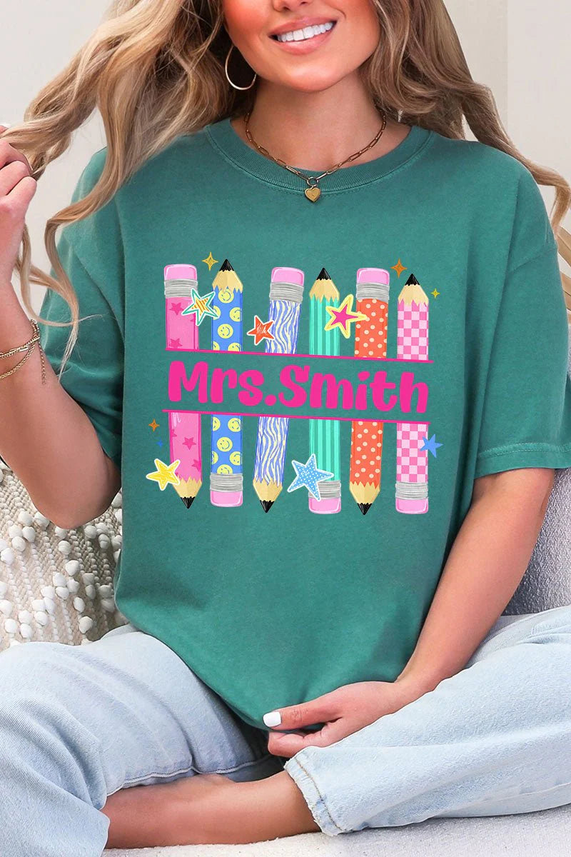 Custom Teacher Pencils Adult Tee