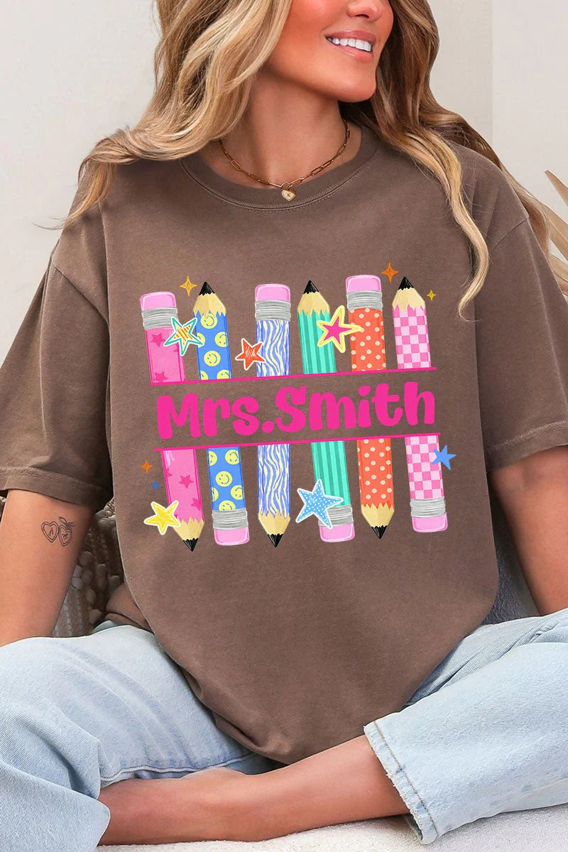 Custom Teacher Pencils Adult Tee
